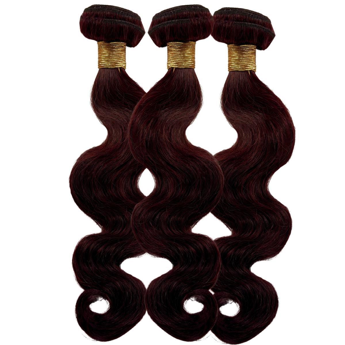 Burgundy Body Wave Bundle Deals HookedOnBundles Virgin Hair