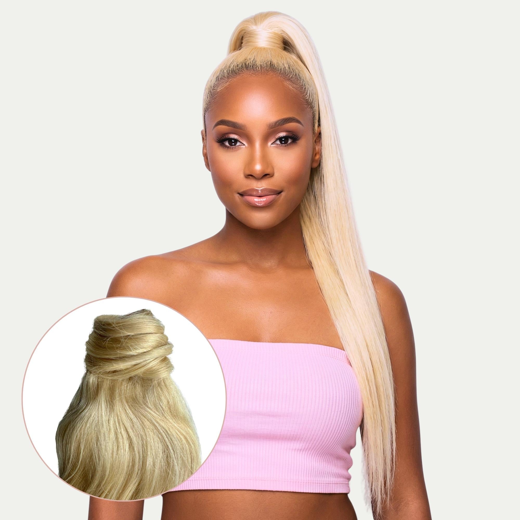 20" Bleach Blonde 100% Human Hair Ponytail Extension - HookedOnBundles Virgin Hair HookedOnBundles Virgin Hair
