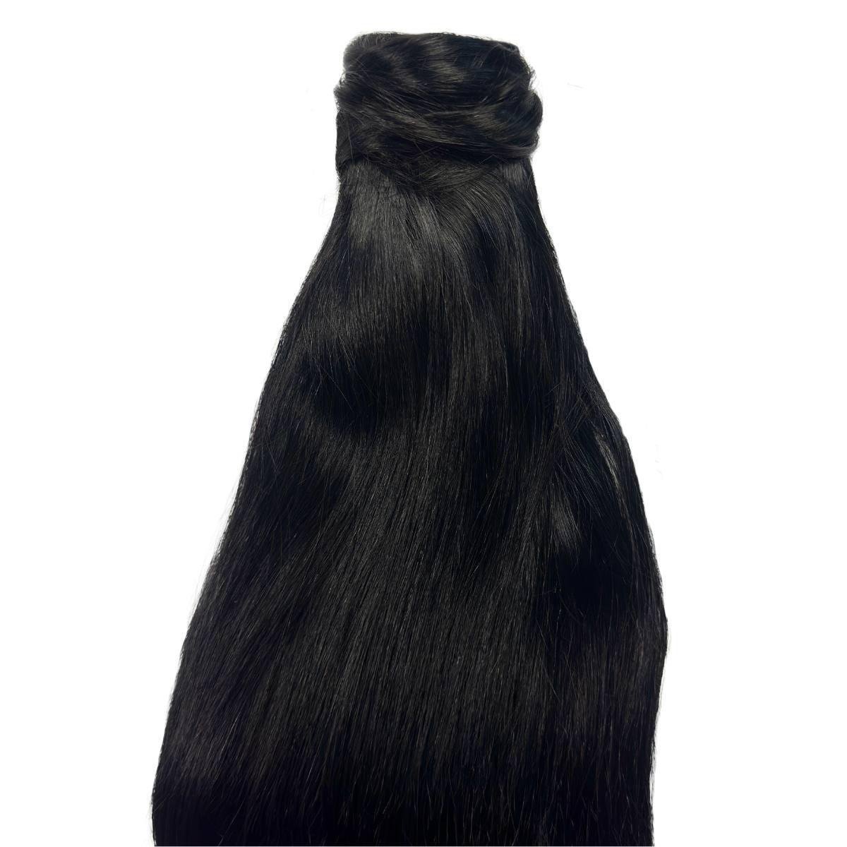 20" Jet Black 100% Human Hair Ponytail Extension - HookedOnBundles Virgin Hair HookedOnBundles Virgin Hair