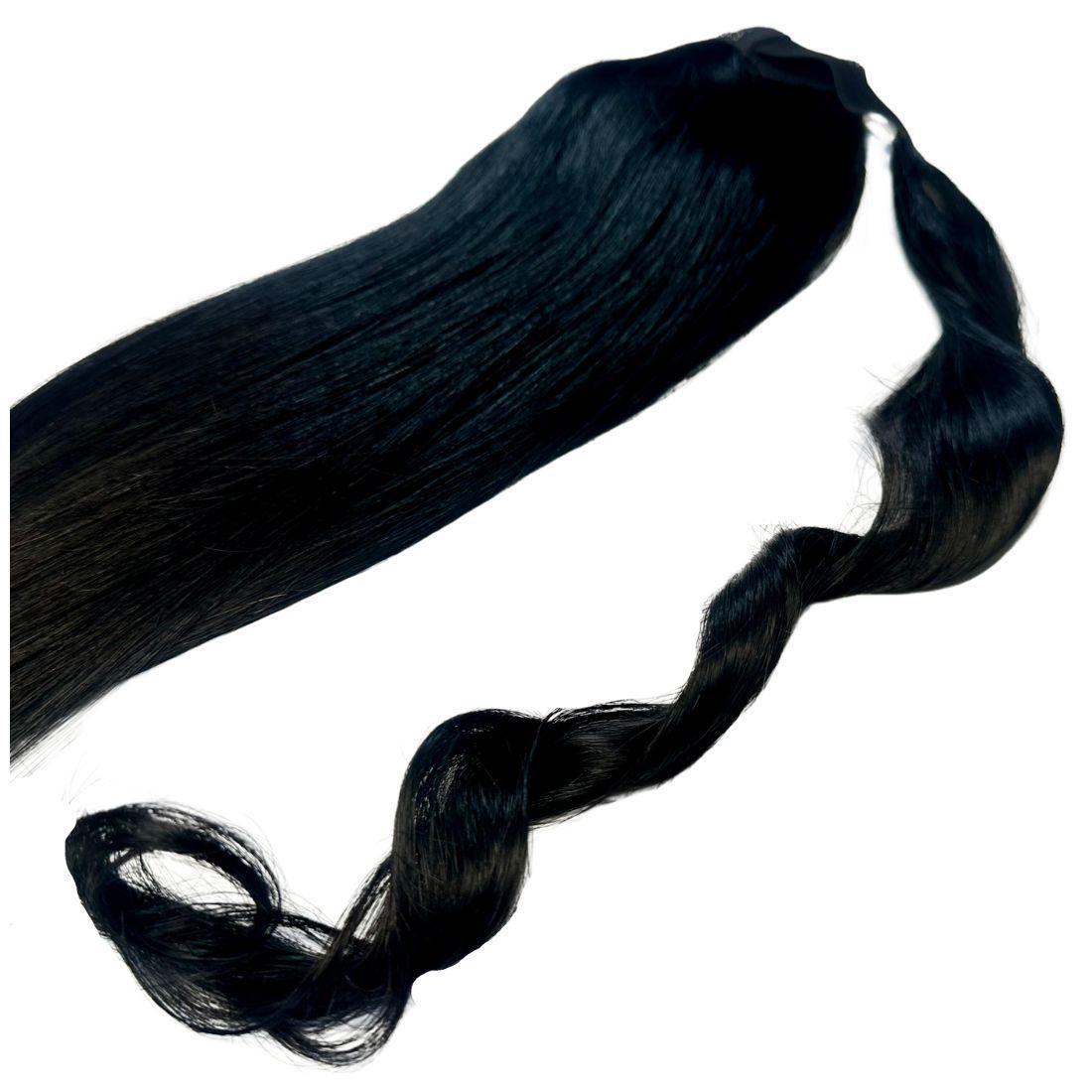 20" Jet Black 100% Human Hair Ponytail Extension - HookedOnBundles Virgin Hair HookedOnBundles Virgin Hair