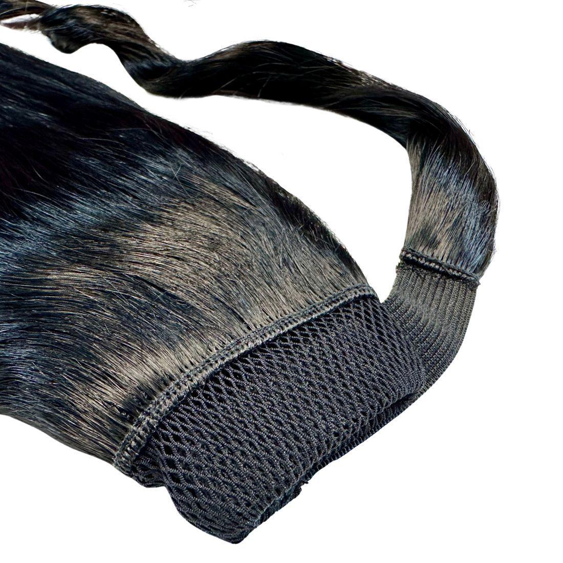 20" Jet Black 100% Human Hair Ponytail Extension - HookedOnBundles Virgin Hair HookedOnBundles Virgin Hair