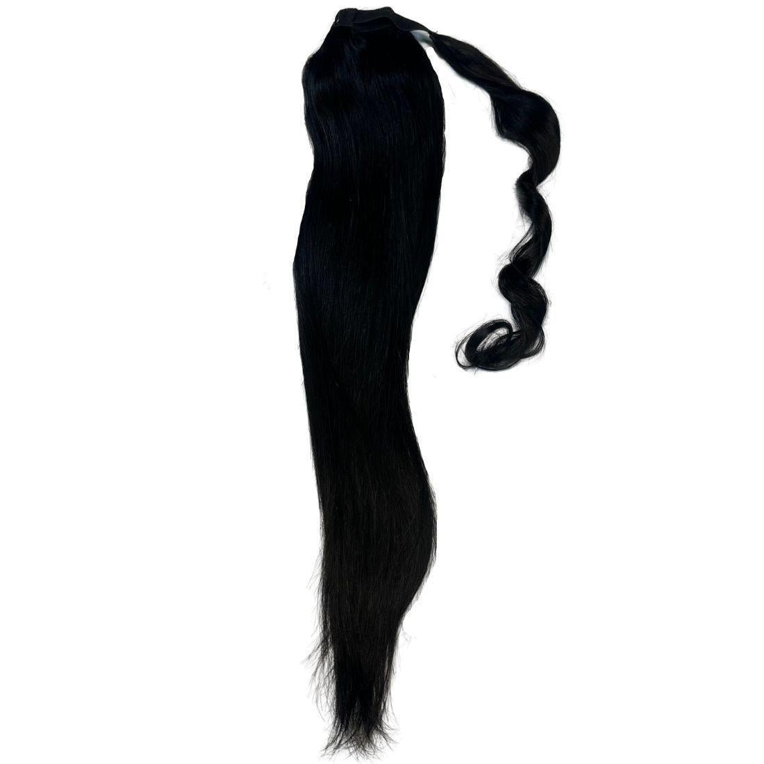 20" Jet Black 100% Human Hair Ponytail Extension - HookedOnBundles Virgin Hair HookedOnBundles Virgin Hair