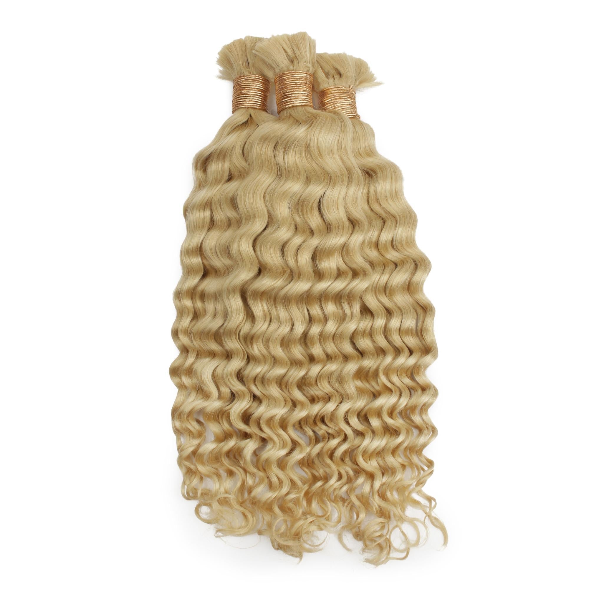 Blonde Deep Wave Bulk 100% Human Braiding Hair HookedOnBundles Virgin Hair