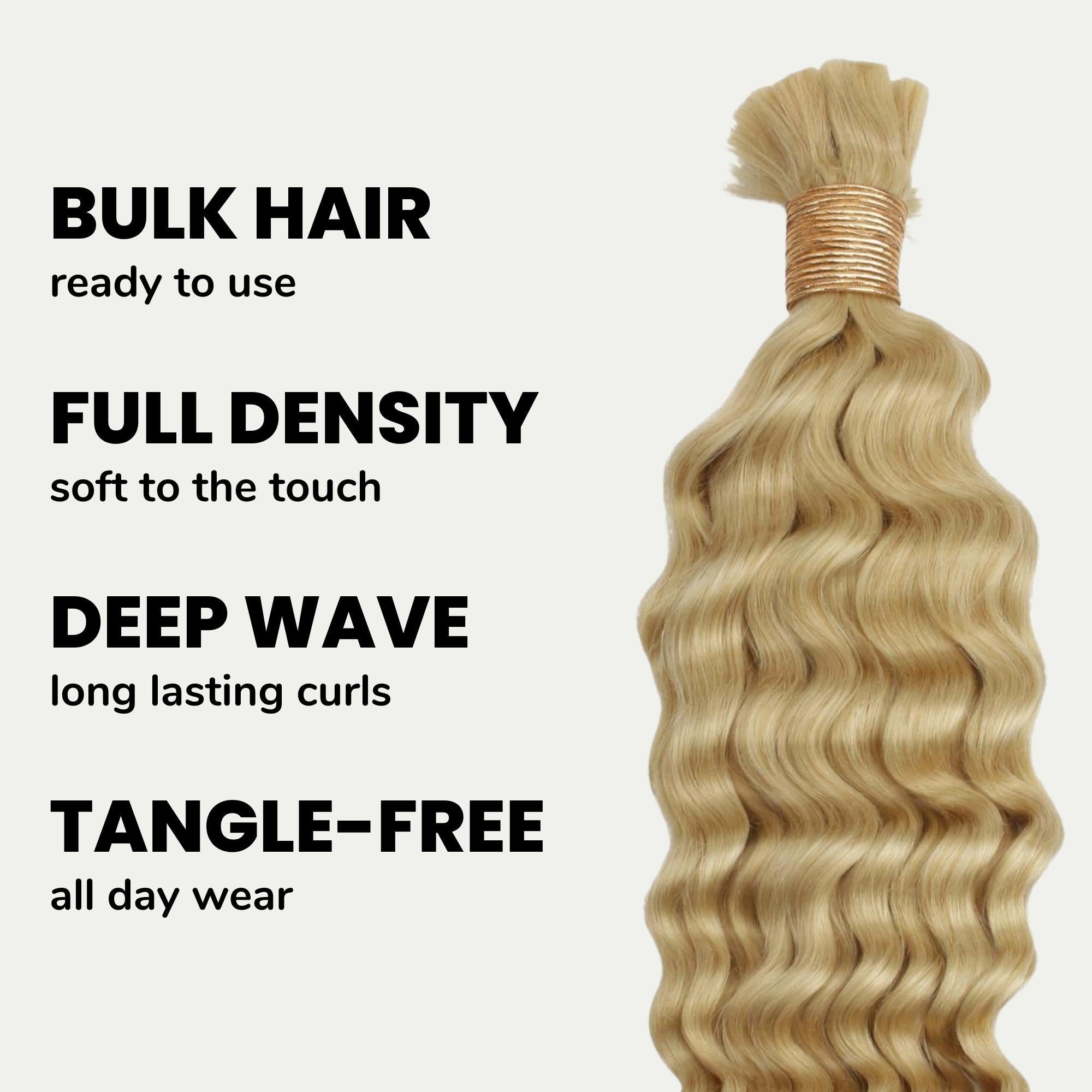 Blonde Deep Wave Bulk 100% Human Braiding Hair HookedOnBundles Virgin Hair