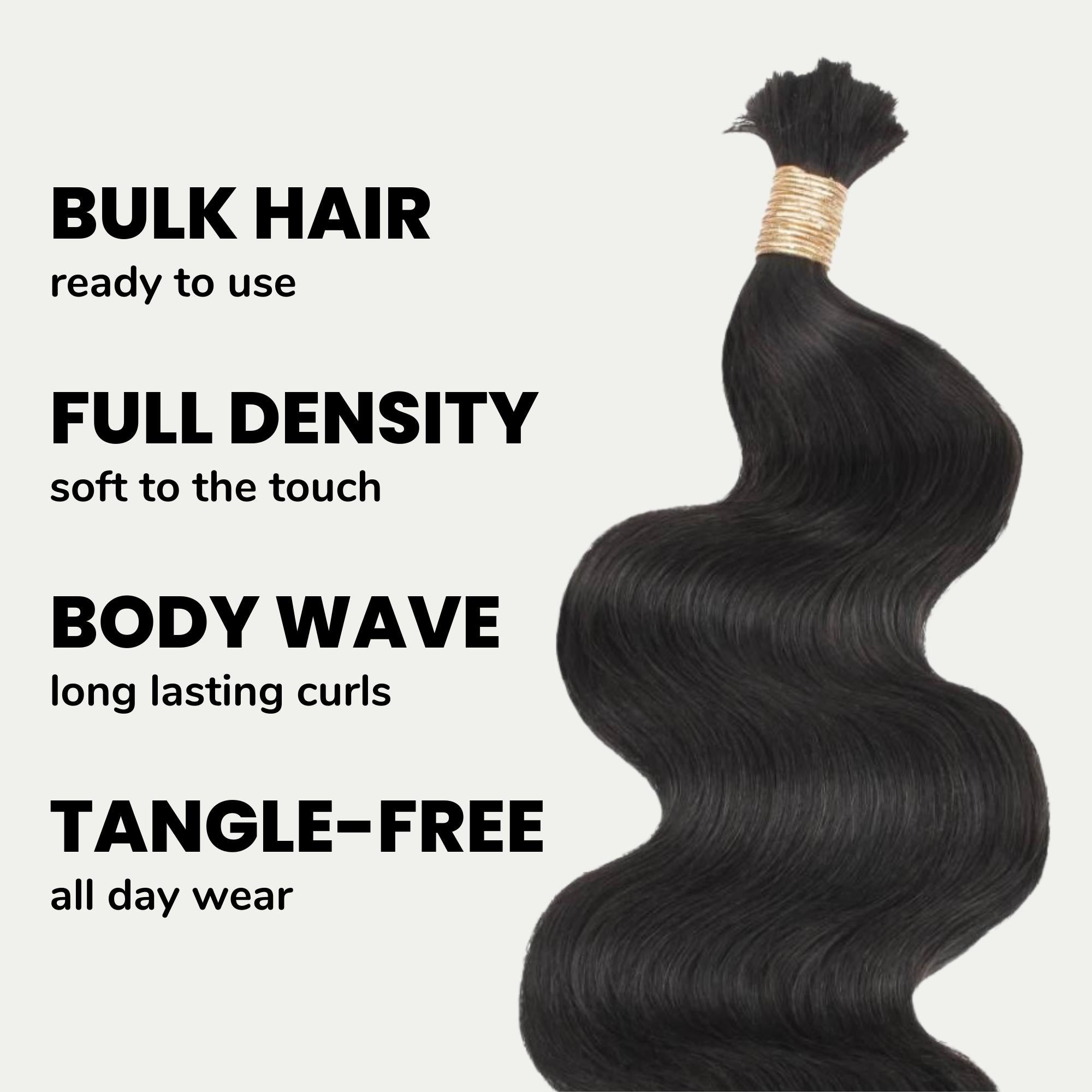 Body Wave  Bulk 100% Human Braiding Hair HookedOnBundles Virgin Hair