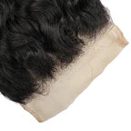 Close-up of a hair extension with a lace front on a beige background HookedOnBundles Virgin Hair