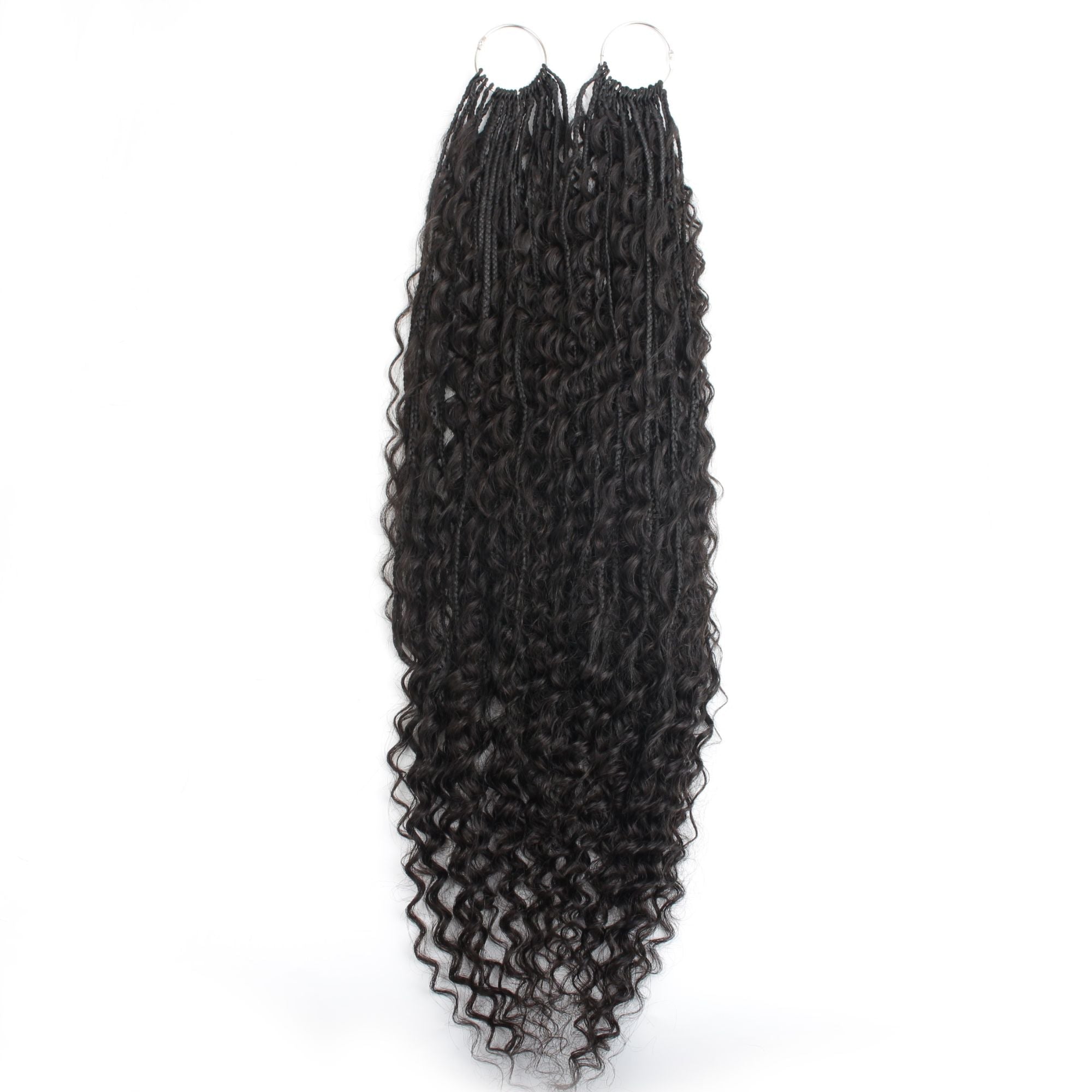 Deep Wave Boho Braids with Human Hair Blend HookedOnBundles Virgin Hair