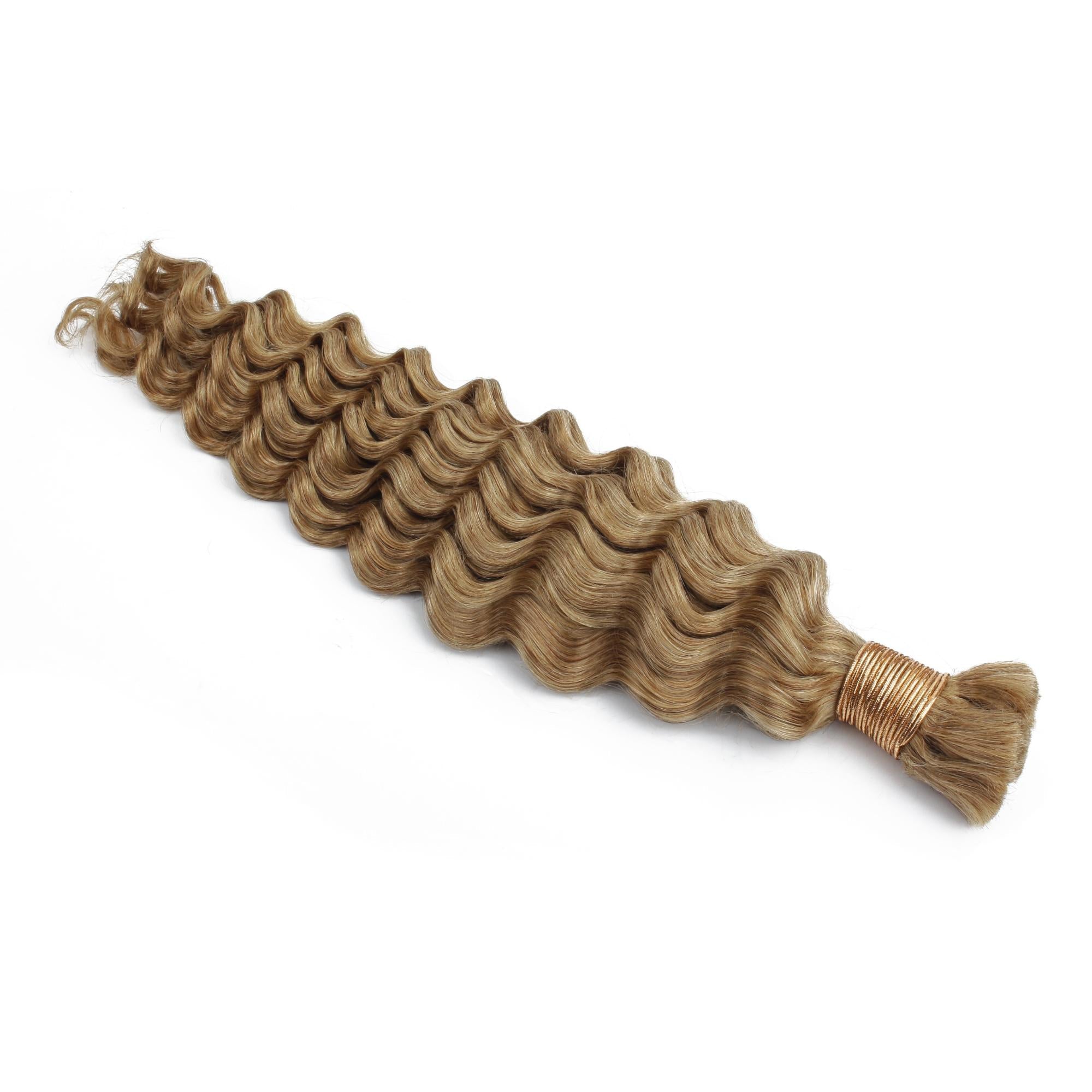 Honey Blonde Deep Wave 27 Bulk 100% Human Braiding Hair HookedOnBundles Virgin Hair