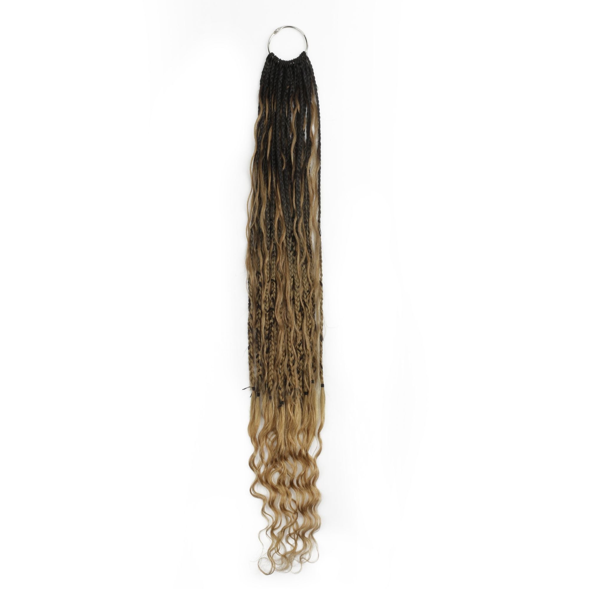 Honey Blonde Ombre Deep Wave Boho Braids with Human Hair Blend HookedOnBundles Virgin Hair
