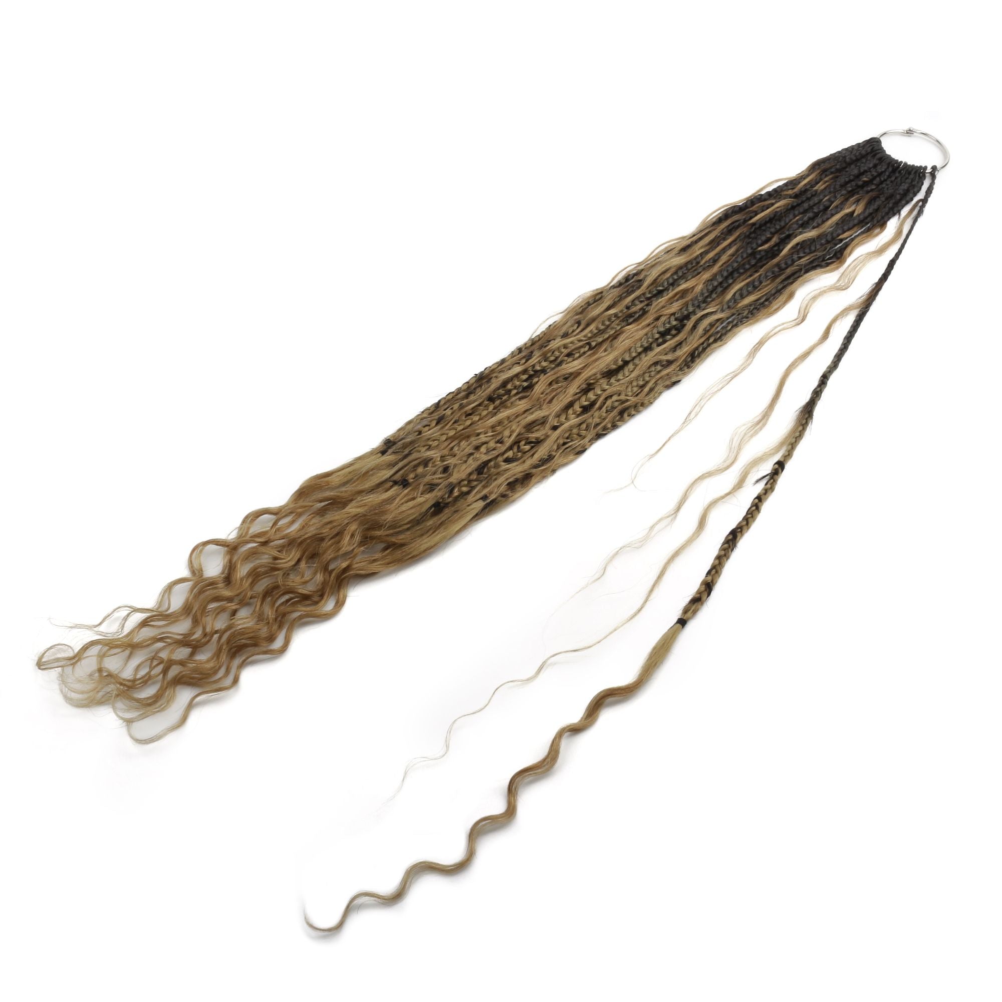 Honey Blonde Ombre Deep Wave Boho Braids with Human Hair Blend HookedOnBundles Virgin Hair