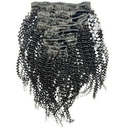Jerry Curl Clip-In Hair Extensions HookedOnBundles Virgin Hair
