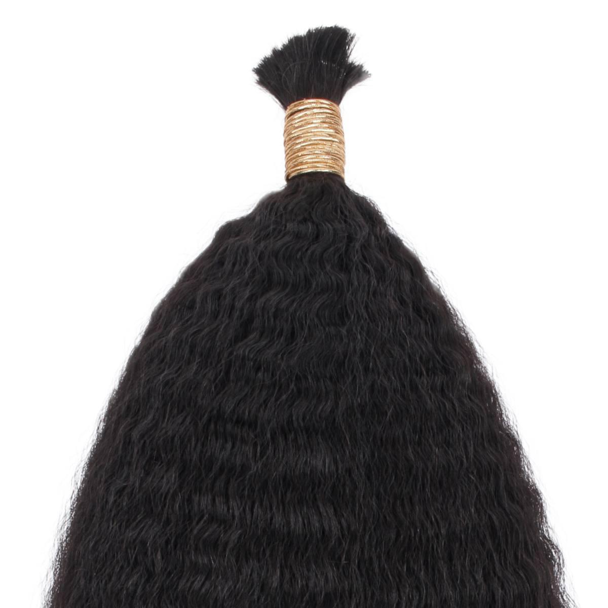 Kinky Straight Bulk 100% Human Braiding Hair HookedOnBundles Virgin Hair