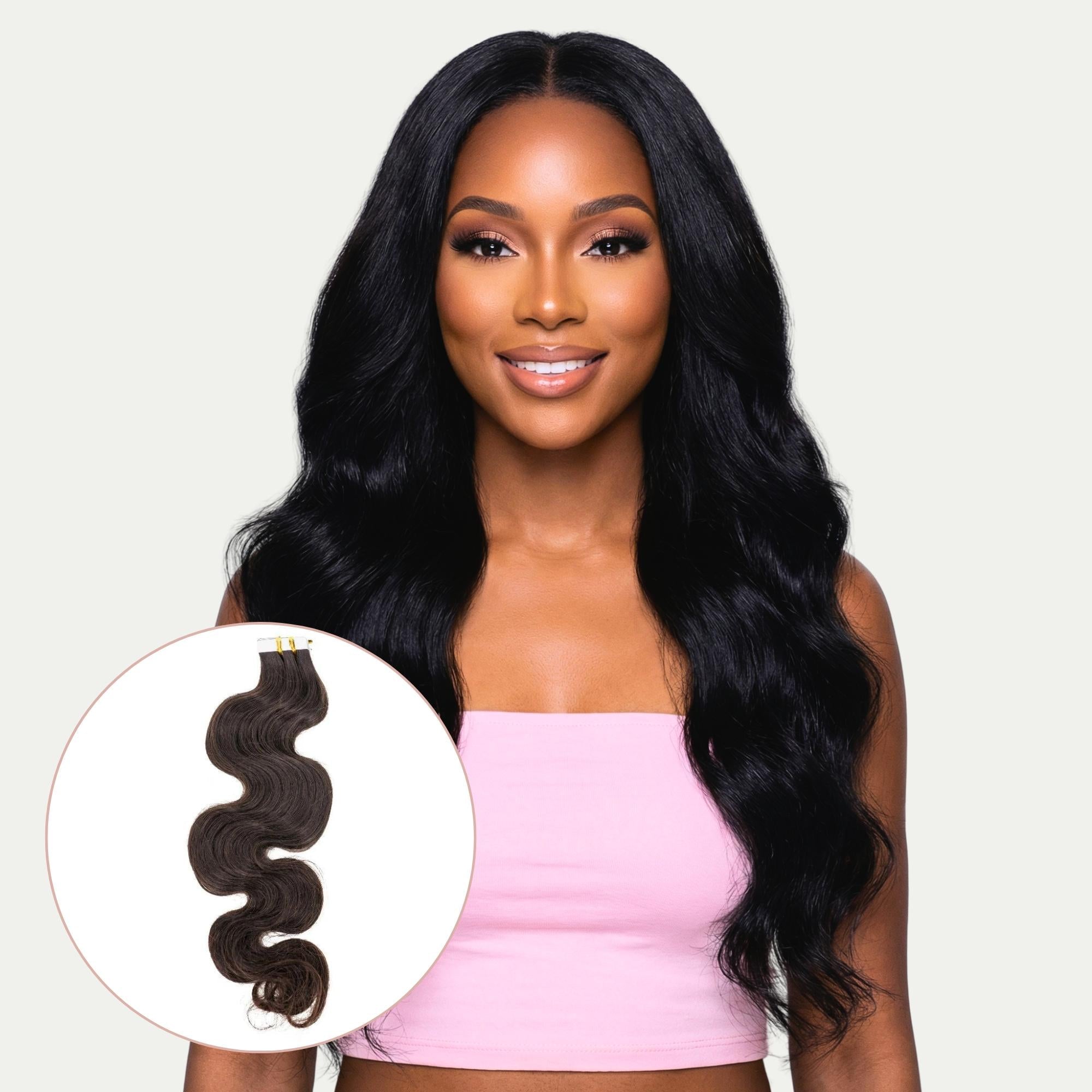 Raw Body Wave 100% Human Hair Tape In Extensions HookedOnBundles Virgin Hair