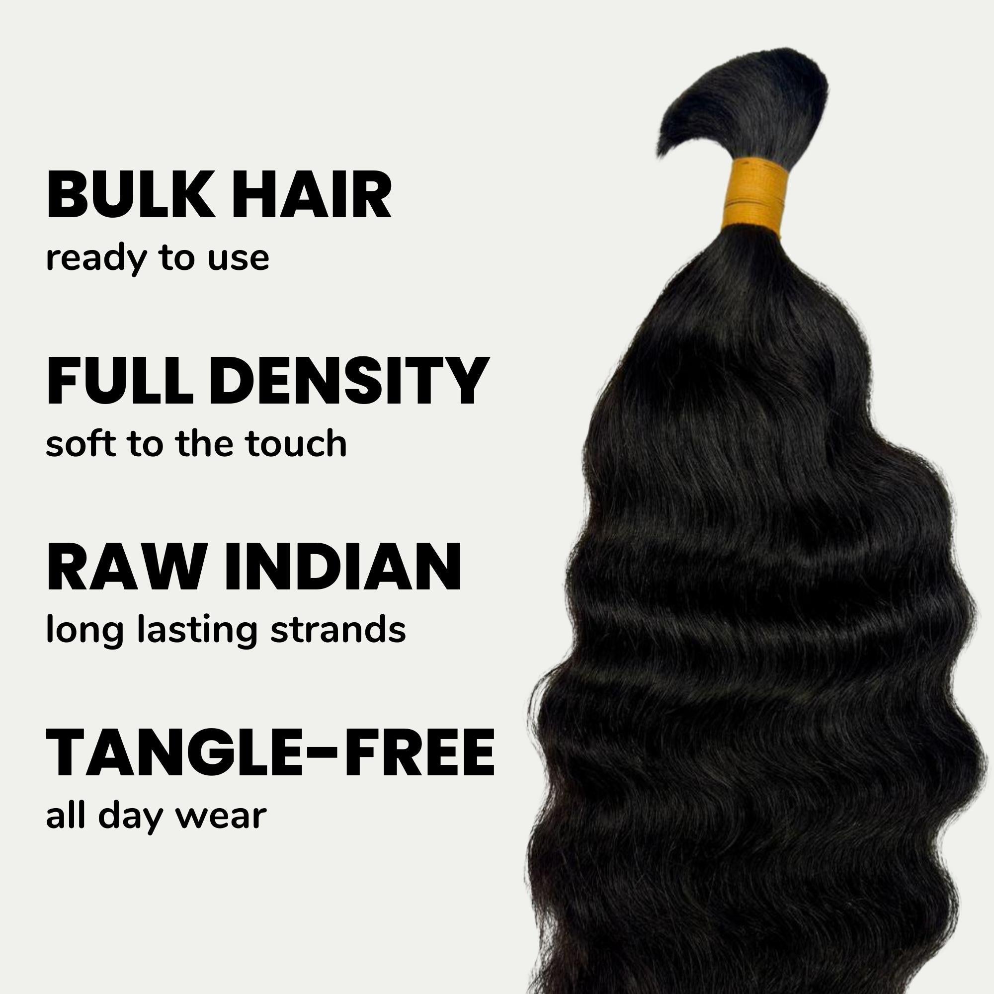 Raw Indian Curly Bulk 100% Human Braiding Hair HookedOnBundles Virgin Hair