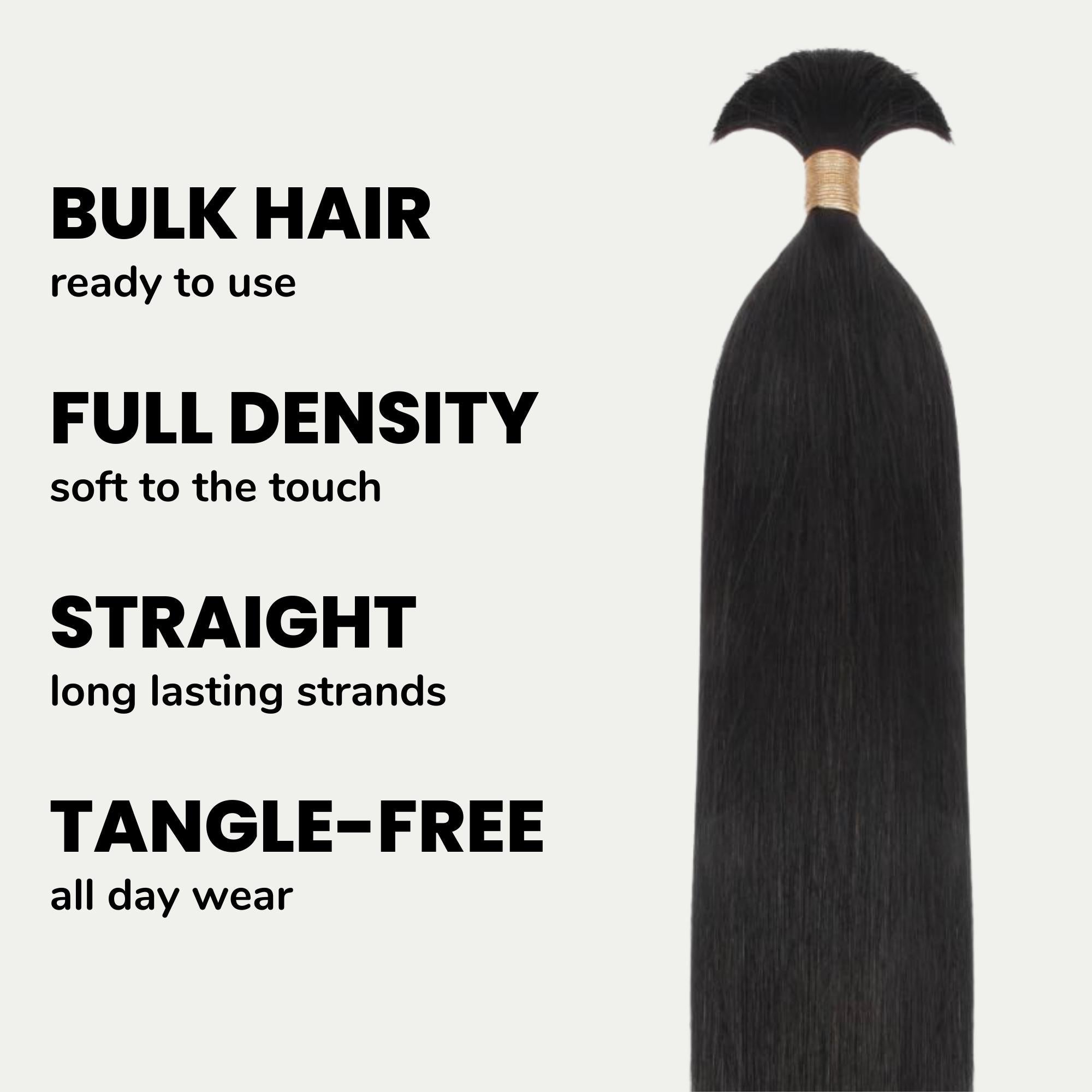 Straight Bulk 100% Human Braiding Hair HookedOnBundles Virgin Hair