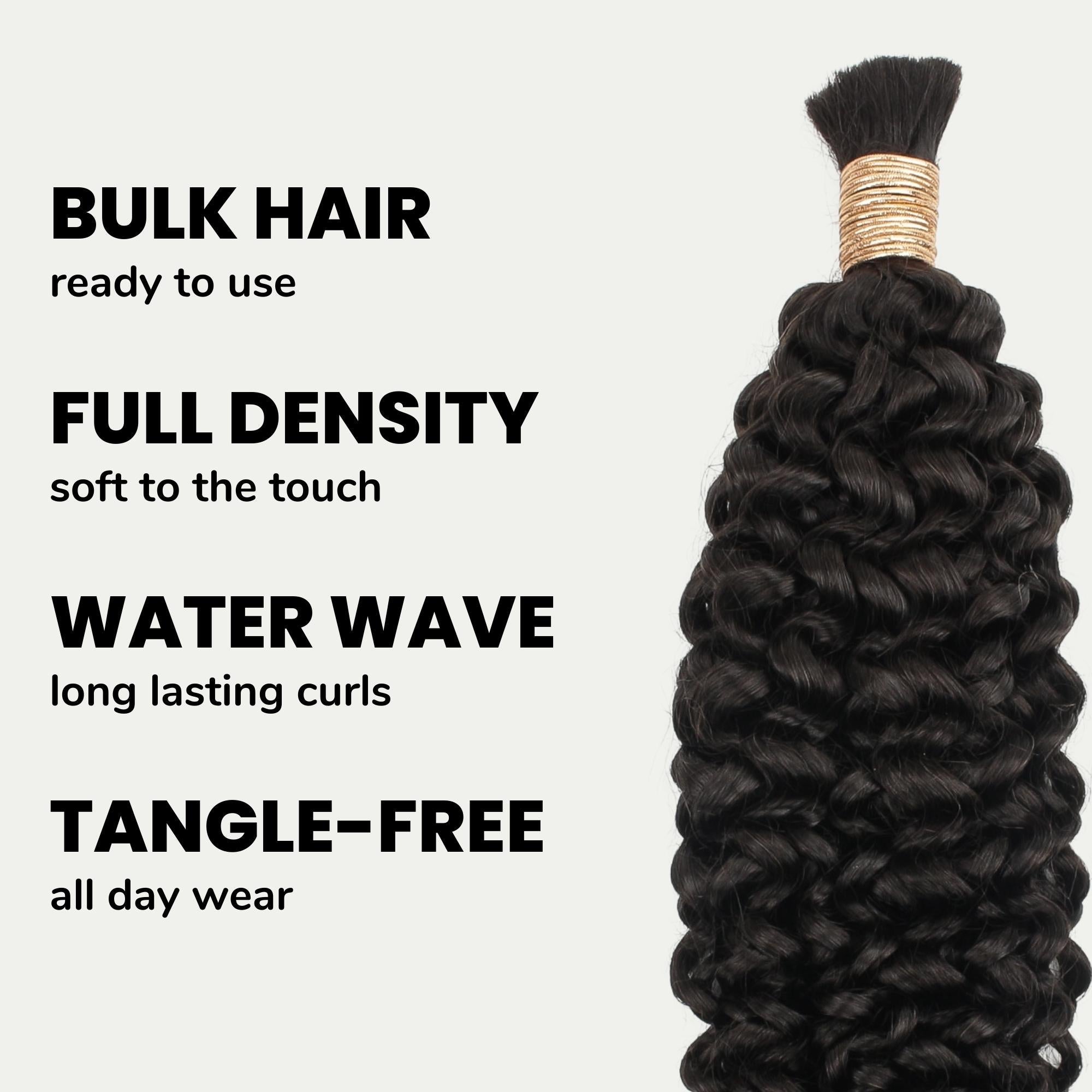 Water Wave Bulk 100% Human Braiding Hair HookedOnBundles Virgin Hair