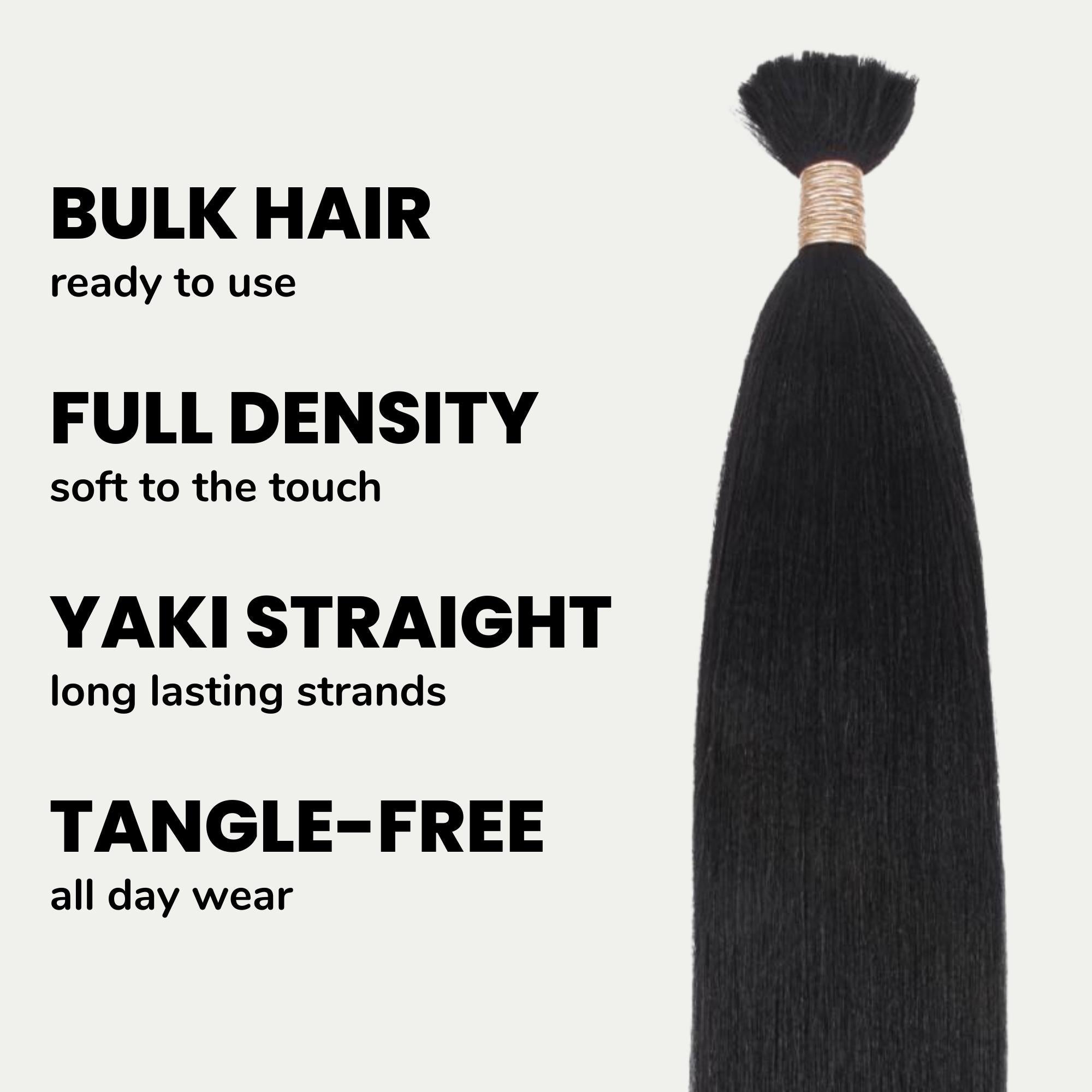 Yaki Straight Bulk 100% Human Braiding Hair HookedOnBundles Virgin Hair