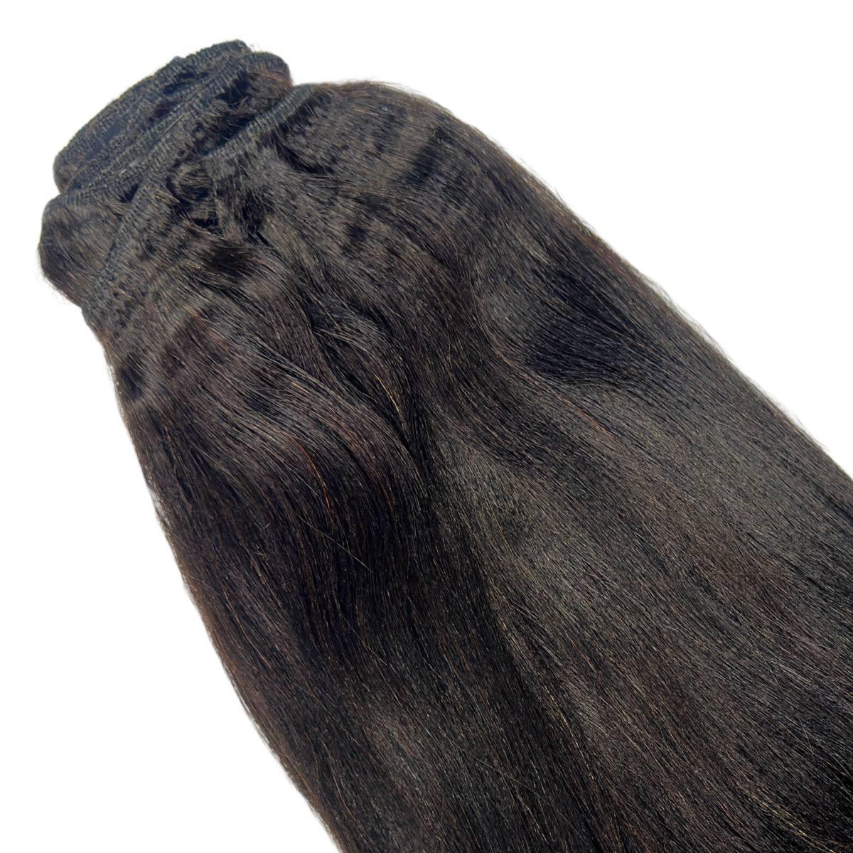 Yaki Straight Clip-In 100% Human Hair  Extensions HookedOnBundles Virgin Hair