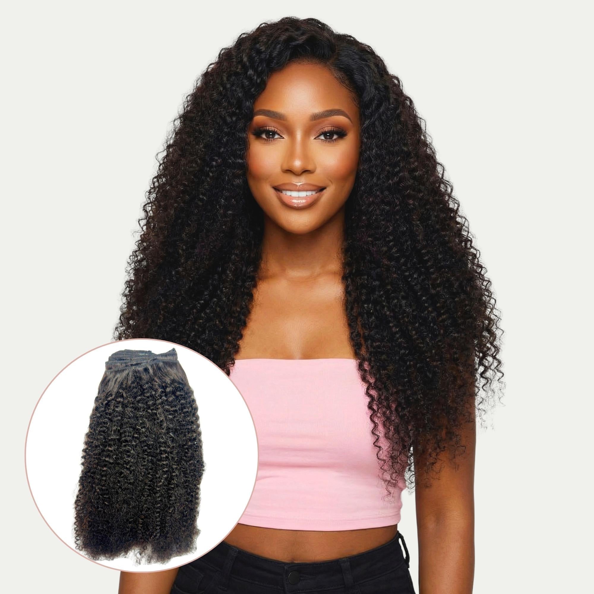 Afro Kinky Curly Clip-In 100% Human Hair Extensions - HookedOnBundles Virgin Hair HookedOnBundles Virgin Hair