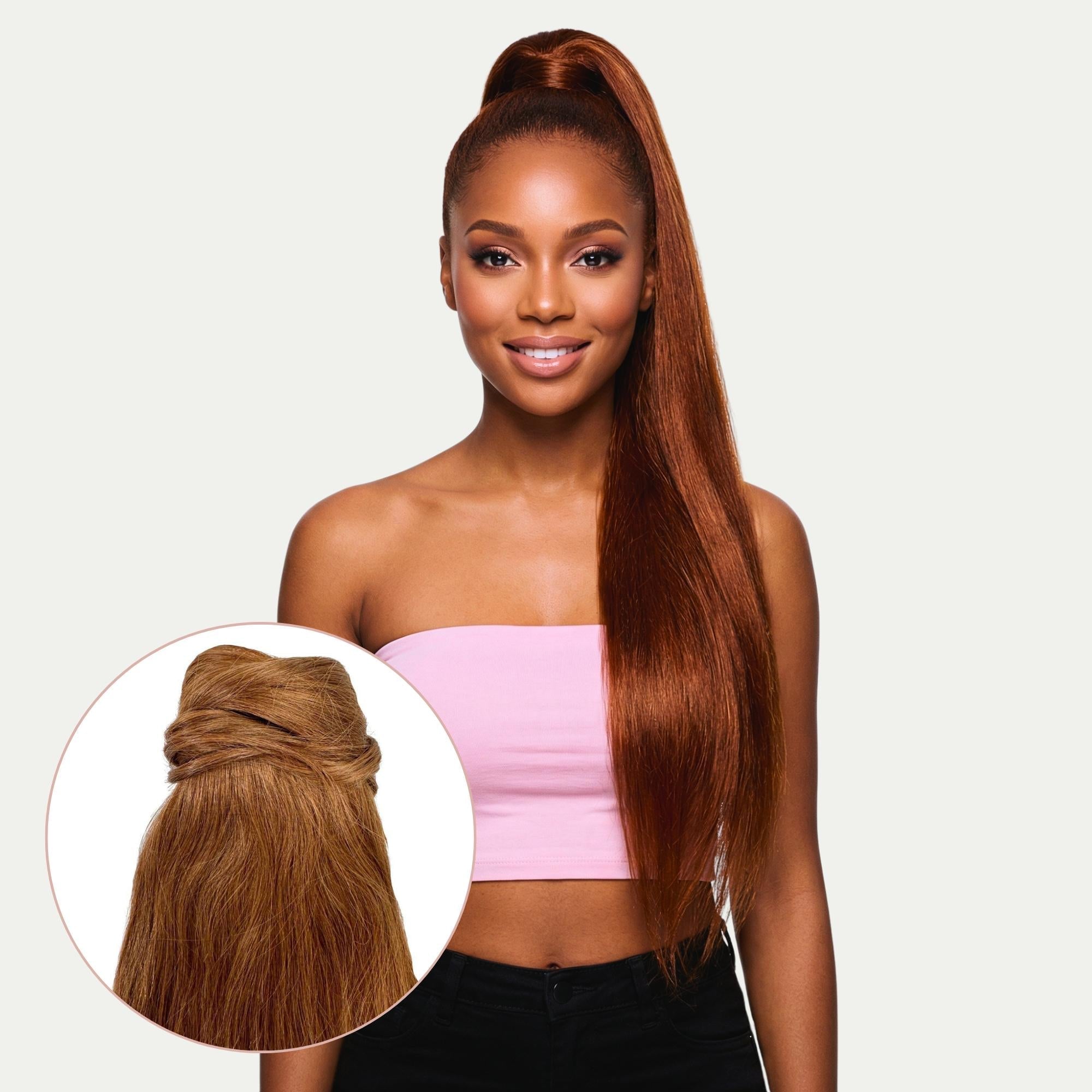 Auburn 100% Human Hair Ponytail Extension - HookedOnBundles Virgin Hair HookedOnBundles Virgin Hair