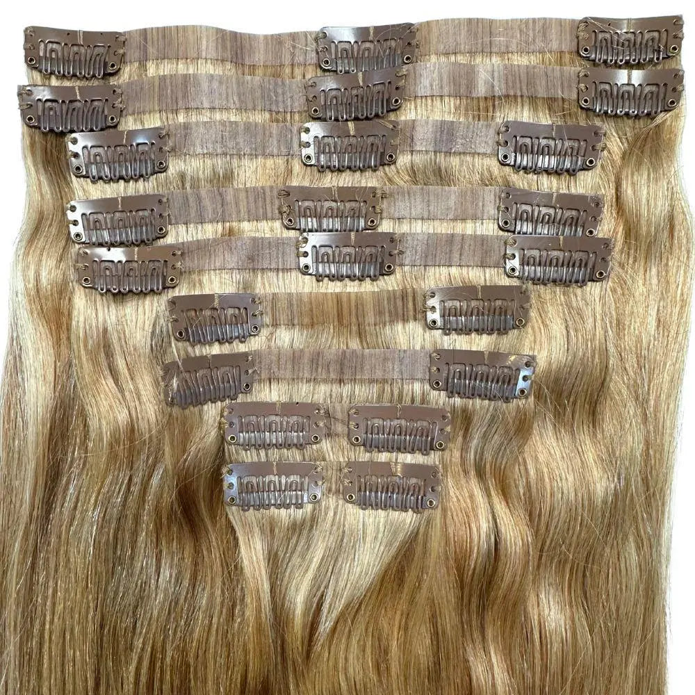 Honey Blonde Seamless Clip-In HookedOnBundles Virgin Hair