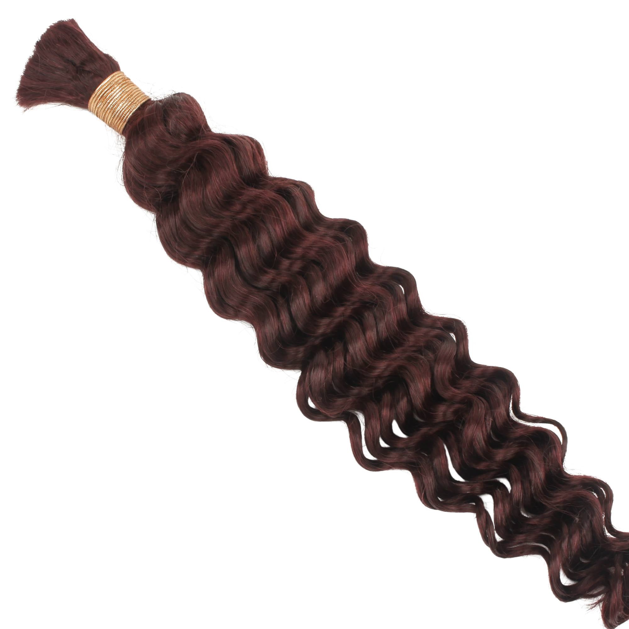 Burgundy Deep Wave Color 99J Bulk 100% Human Braiding Hair HookedOnBundles Virgin Hair