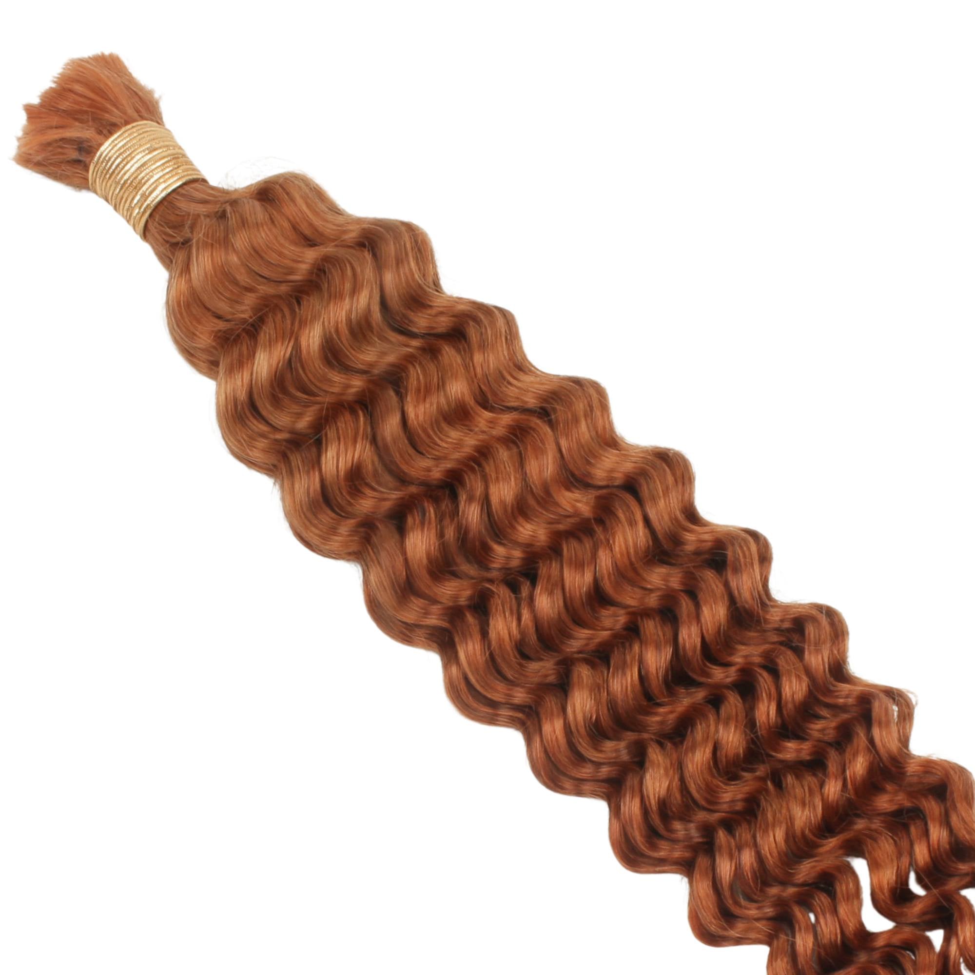 Copper Deep Wave Color 350 Bulk 100% Human Braiding Hair HookedOnBundles Virgin Hair