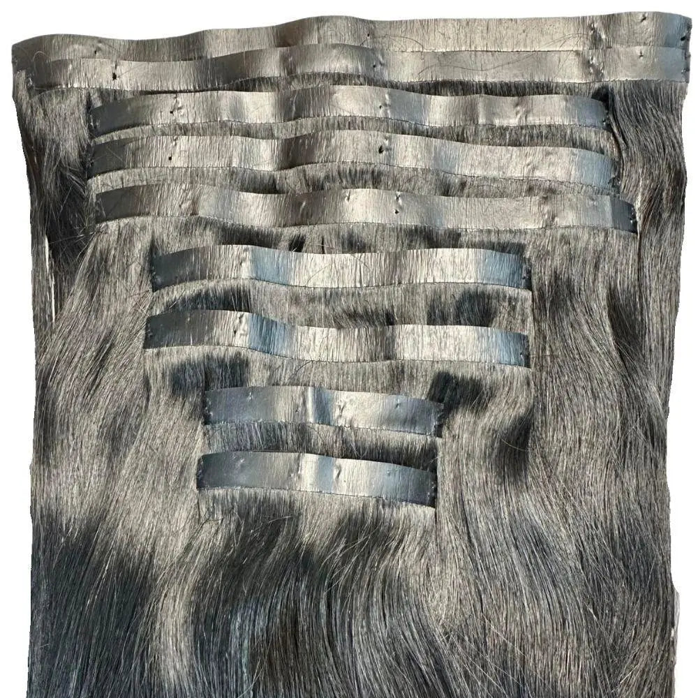 Jet Black Seamless Clip-In HookedOnBundles Virgin Hair