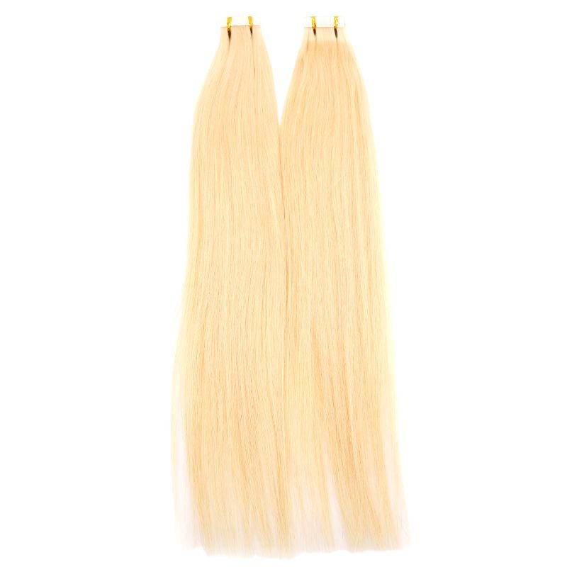 Raw Blonde Straight 100% Human Hair Tape In Extensions HookedOnBundles Virgin Hair