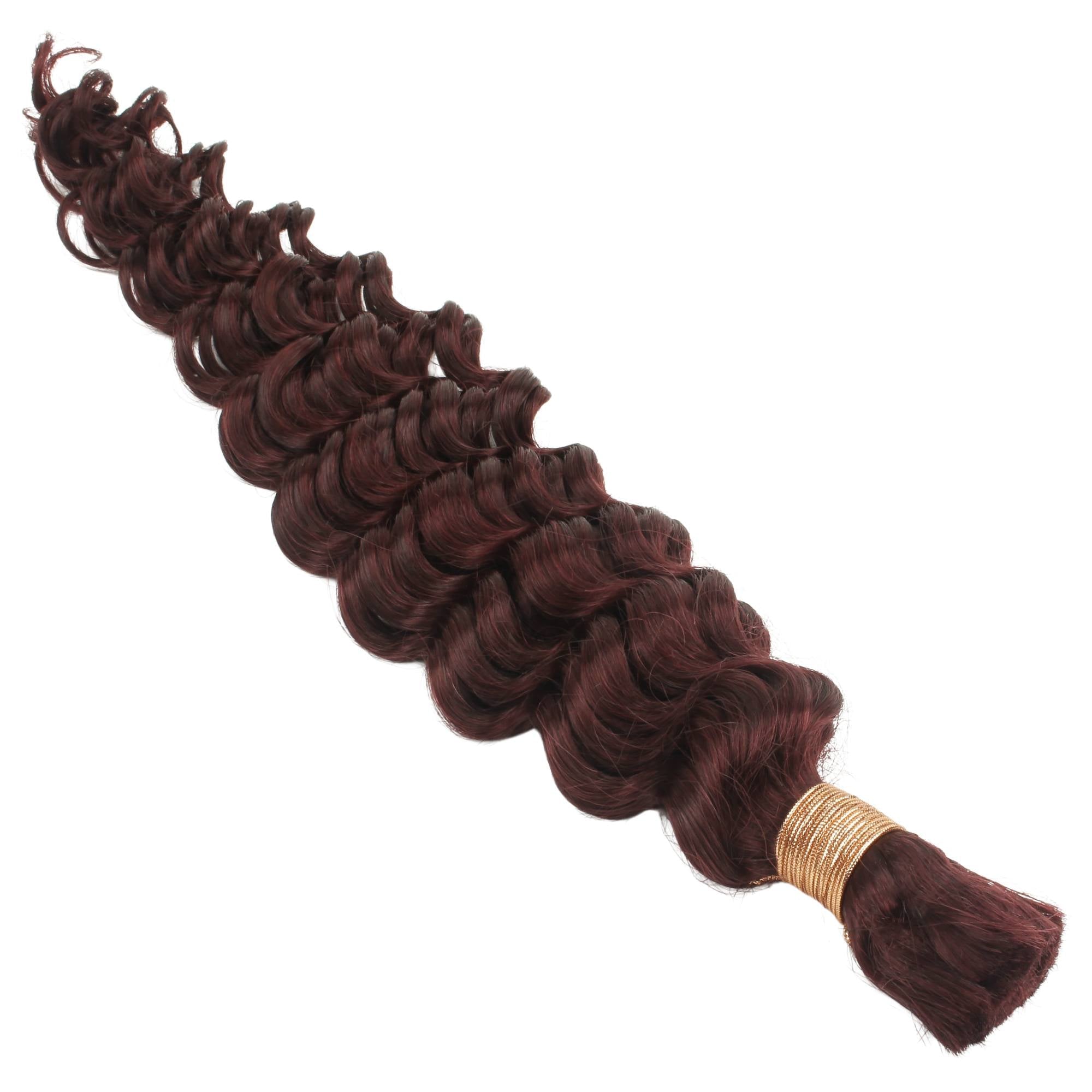 Burgundy Deep Wave Color 99J Bulk 100% Human Braiding Hair HookedOnBundles Virgin Hair