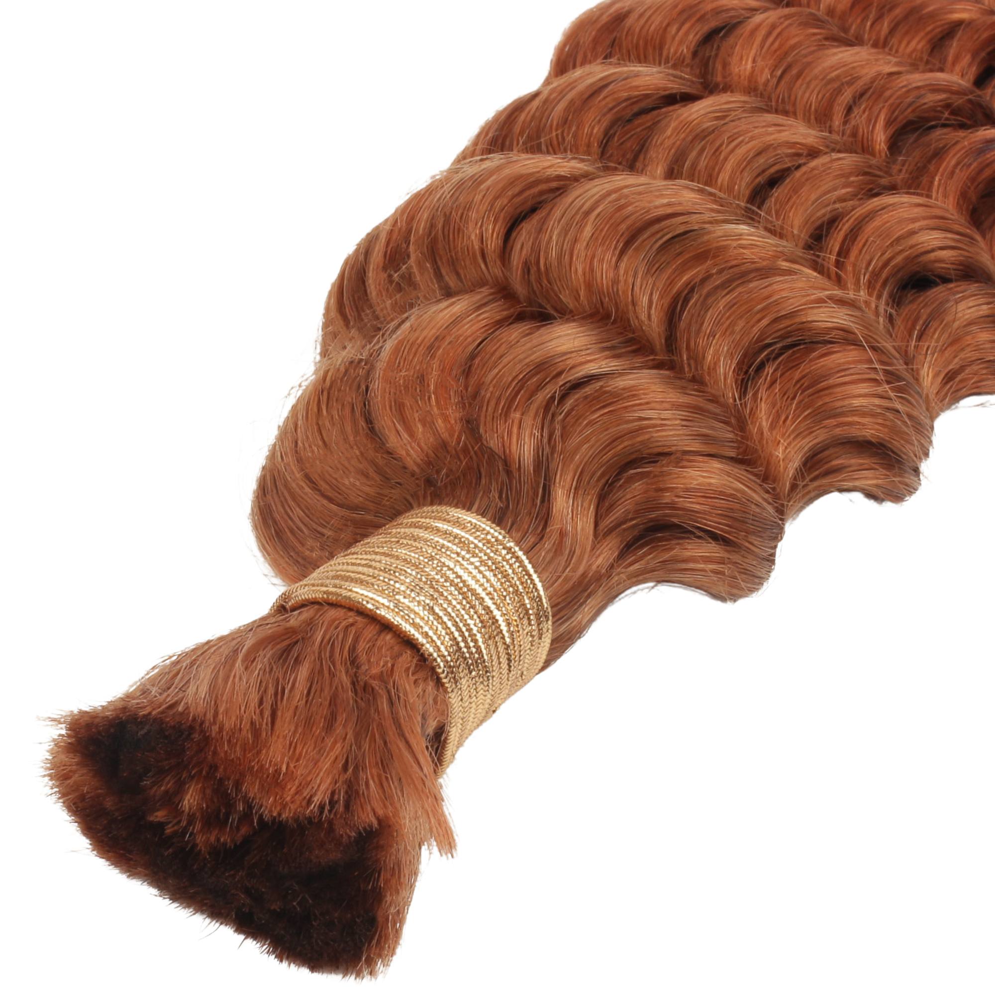 Copper Deep Wave Color 350 Bulk 100% Human Braiding Hair HookedOnBundles Virgin Hair