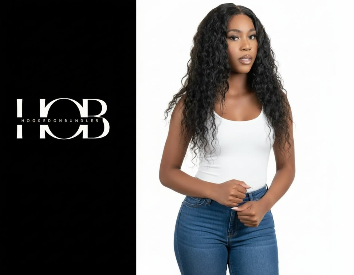 Glueless Wig: Messy Curl With Transparent 4x4 Lace Closure-100% Human Hair - HookedOnBundles Virgin Hair HookedOnBundles Virgin Hair