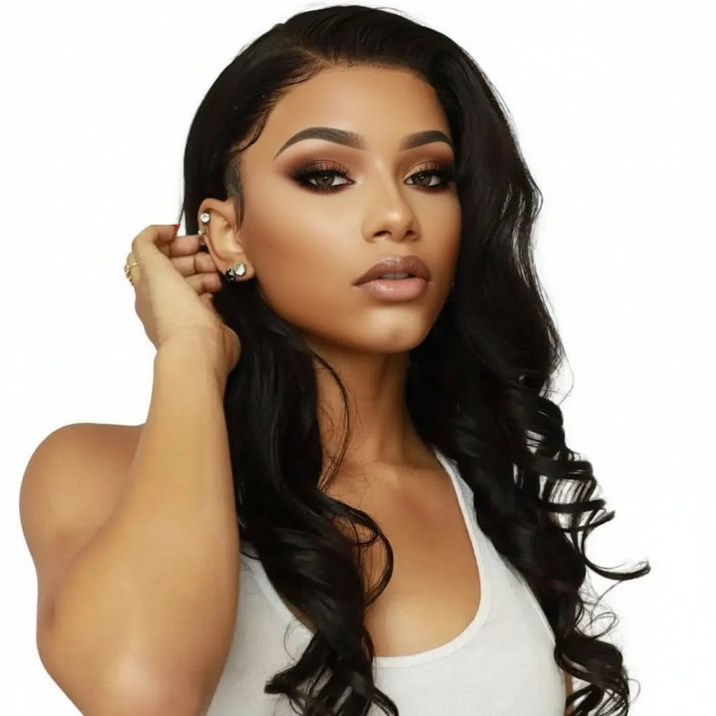 HD Glueless Body Wave Lace Frontal Wig ~ 100% Human Hair - HookedOnBundles Virgin Hair HookedOnBundles Virgin Hair