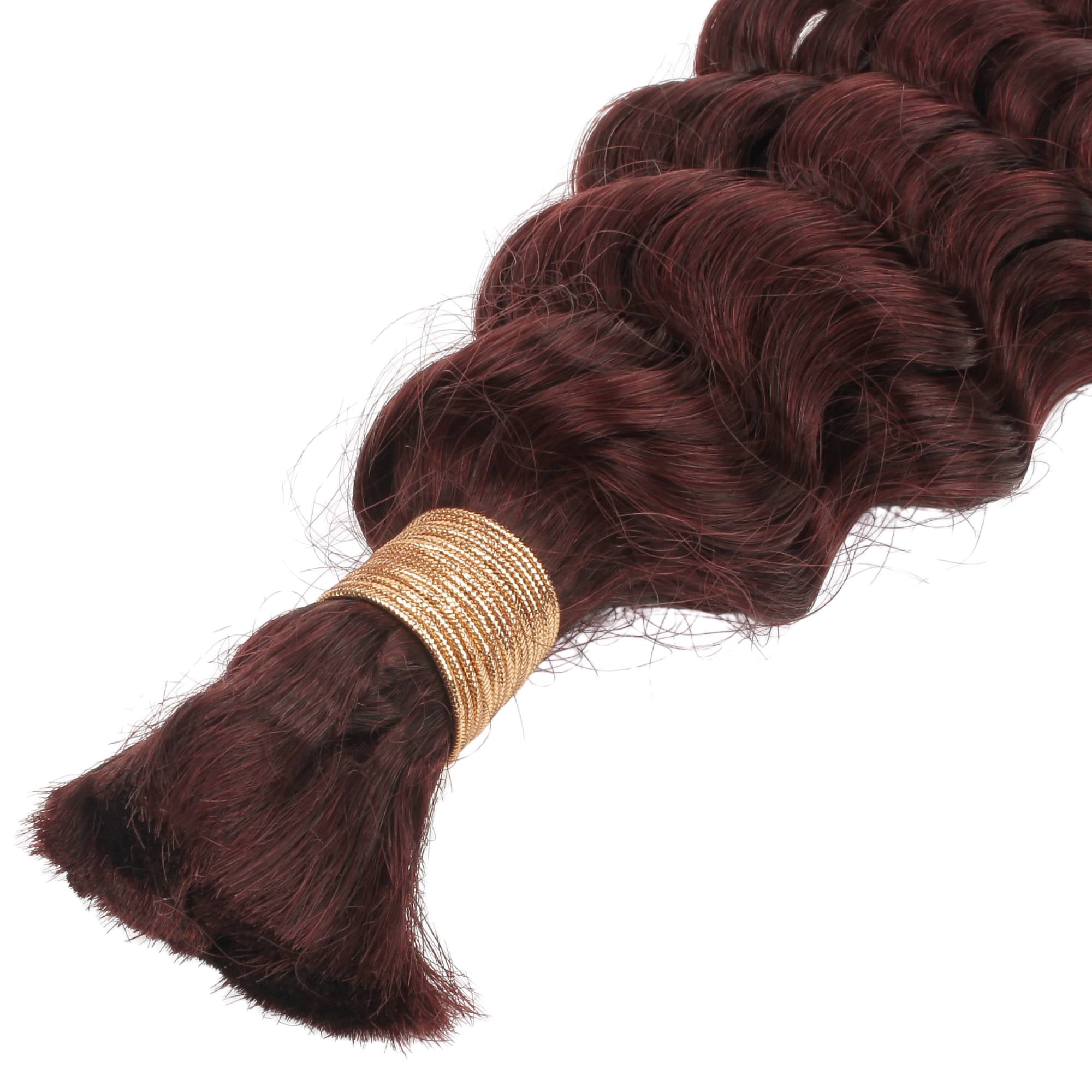 Burgundy Deep Wave Color 99J Bulk 100% Human Braiding Hair HookedOnBundles Virgin Hair