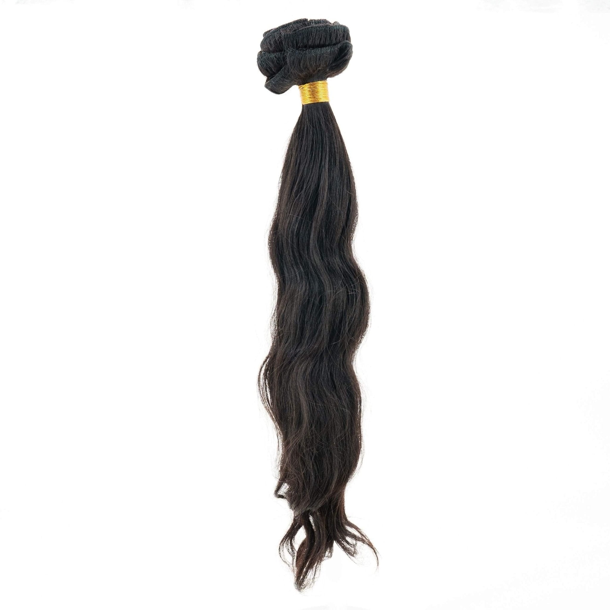 Indian Wavy Natural Black Clip-In 100% Human Hair Extensions - HookedOnBundles Virgin Hair HookedOnBundles Virgin Hair