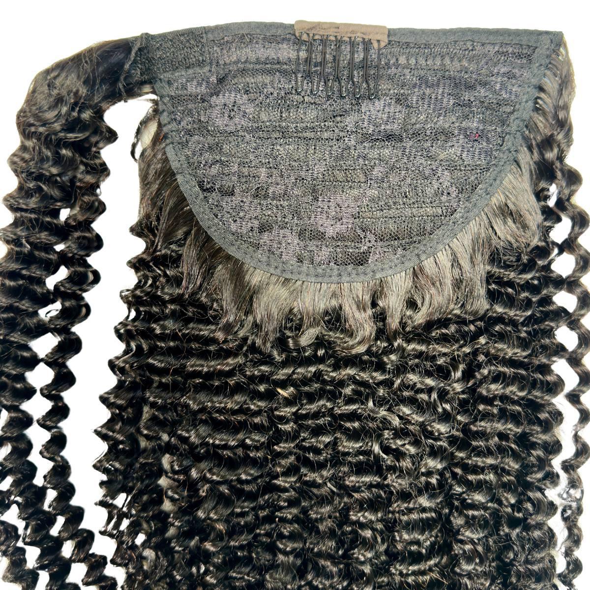Jerry Curl 100% Human Hair Ponytail Extension - HookedOnBundles Virgin Hair HookedOnBundles Virgin Hair