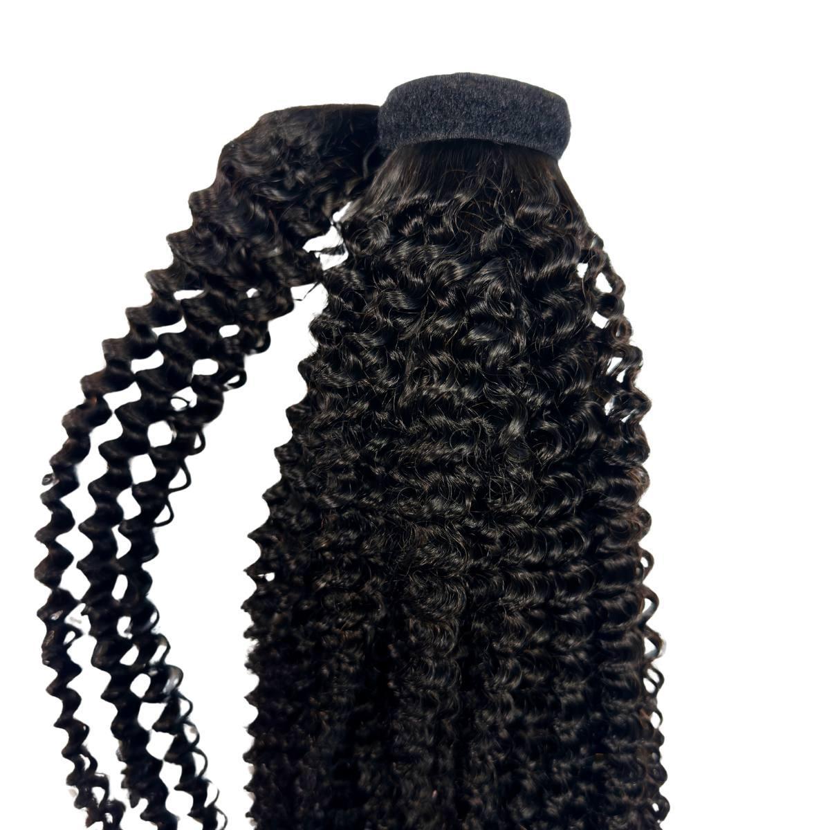 Jerry Curl 100% Human Hair Ponytail Extension - HookedOnBundles Virgin Hair HookedOnBundles Virgin Hair