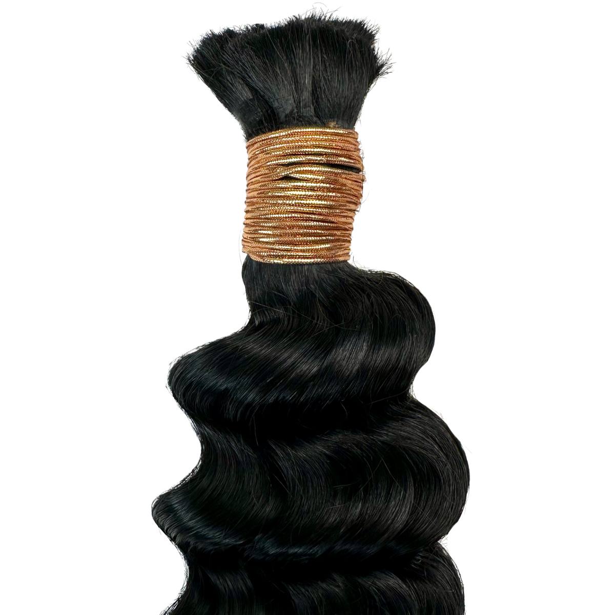 Jet Black Deep Wave Bulk 100% Human Braiding Hair HookedOnBundles Virgin Hair