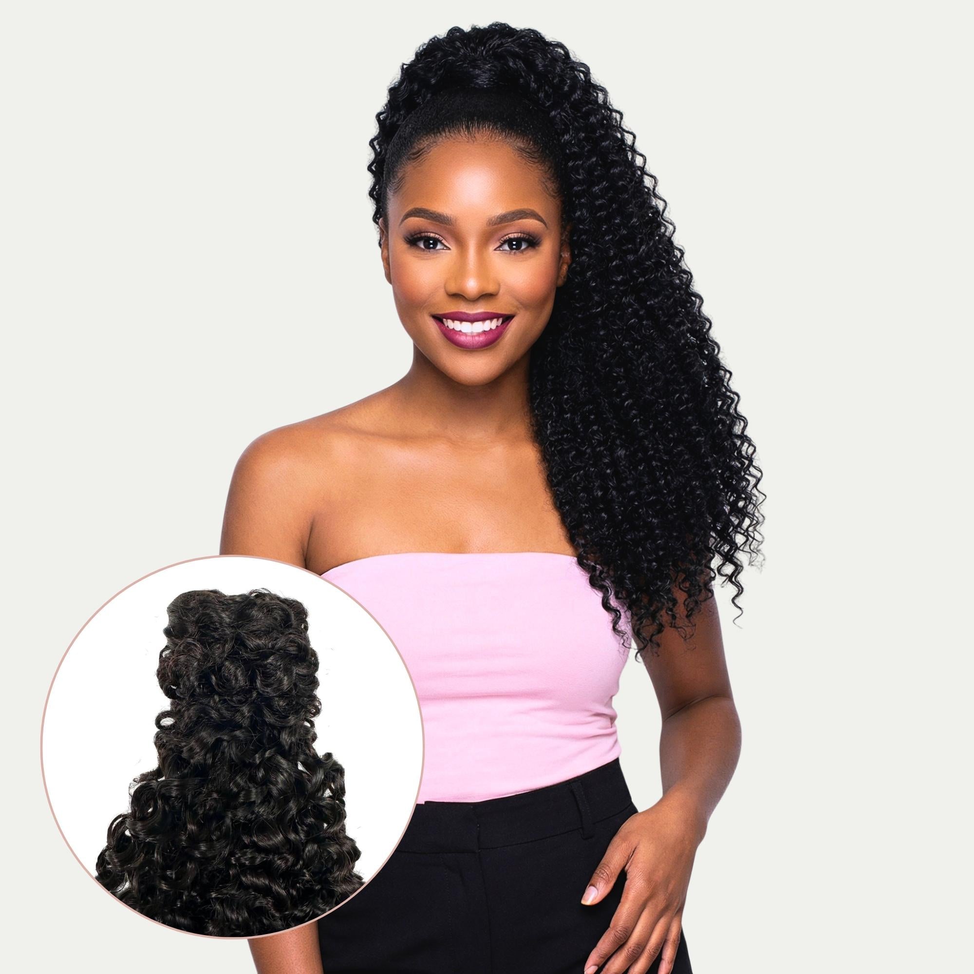 Kinky Curly 100% Human Hair Ponytail Extension - HookedOnBundles Virgin Hair HookedOnBundles Virgin Hair