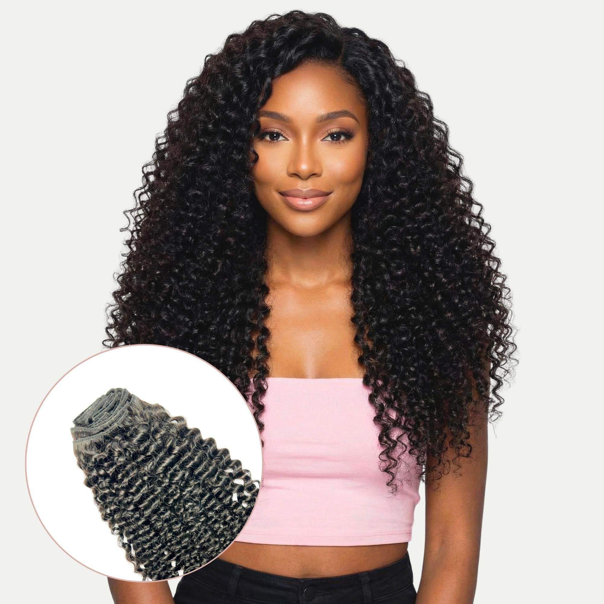 Kinky Curly Clip-In 100% Human Hair Extensions - HookedOnBundles Virgin Hair
