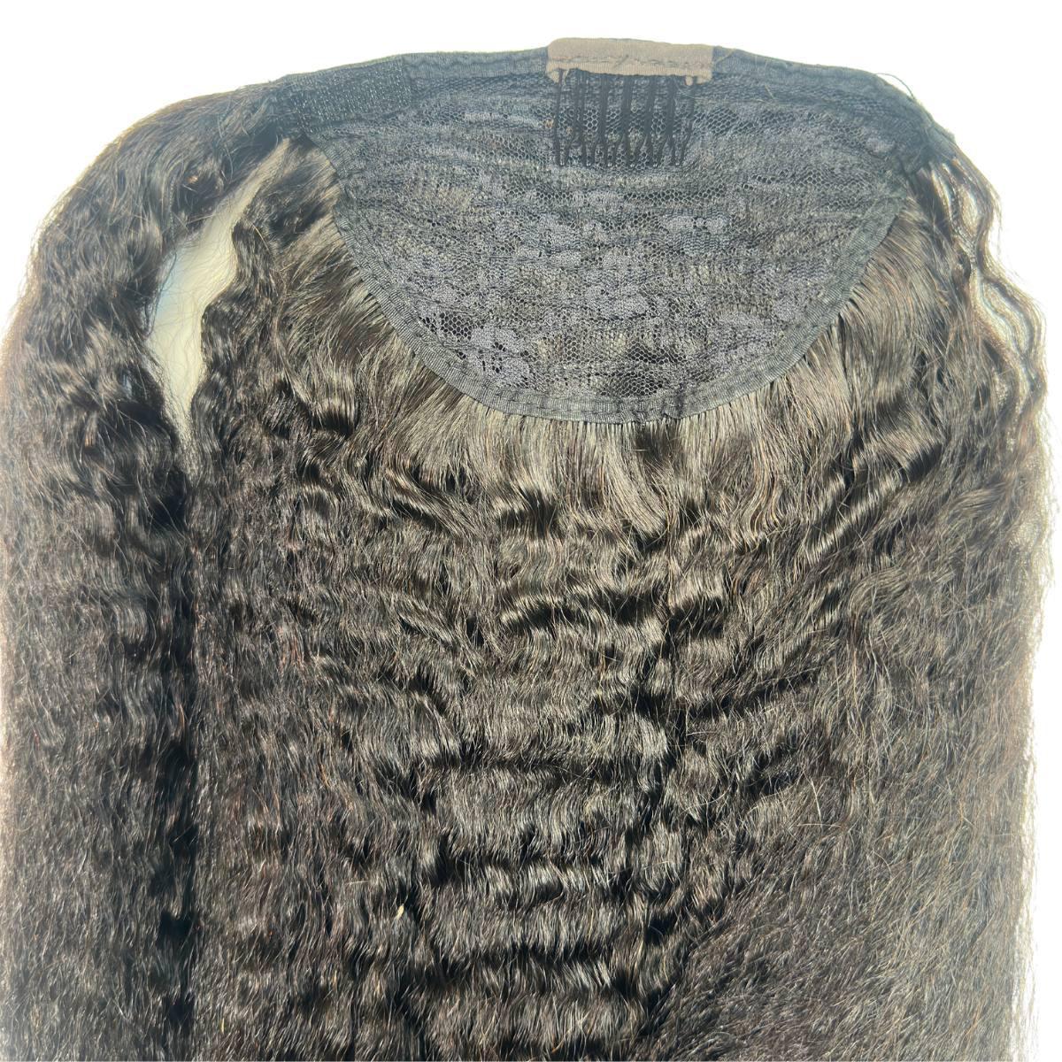 Kinky Straight 100% Human Hair Ponytail Extension - HookedOnBundles Virgin Hair HookedOnBundles Virgin Hair