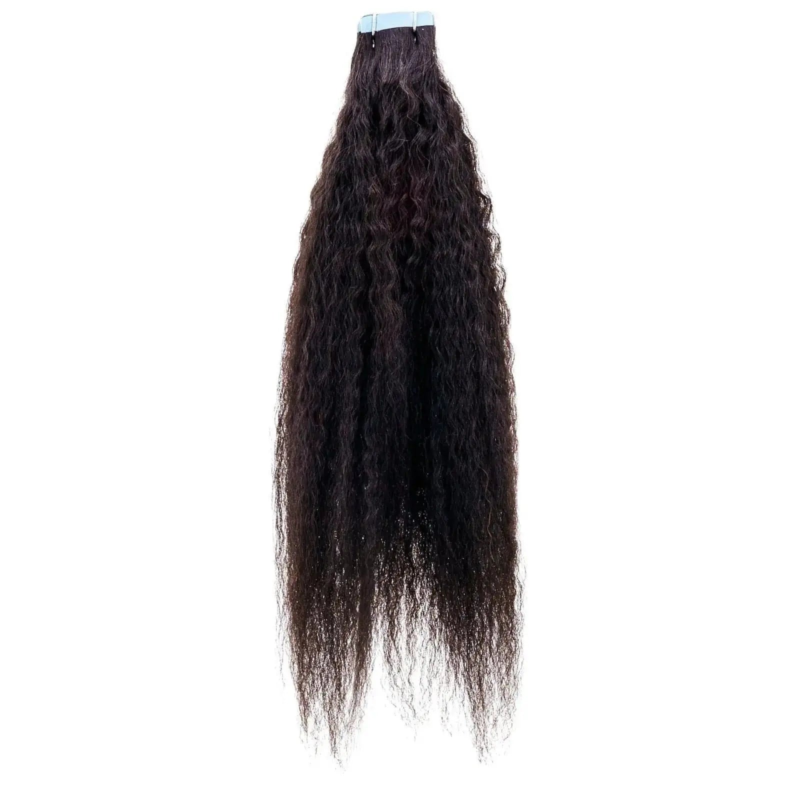 Kinky Straight Tape-In Human Hair Extensions - HookedOnBundles Virgin Hair HookedOnBundles Virgin Hair