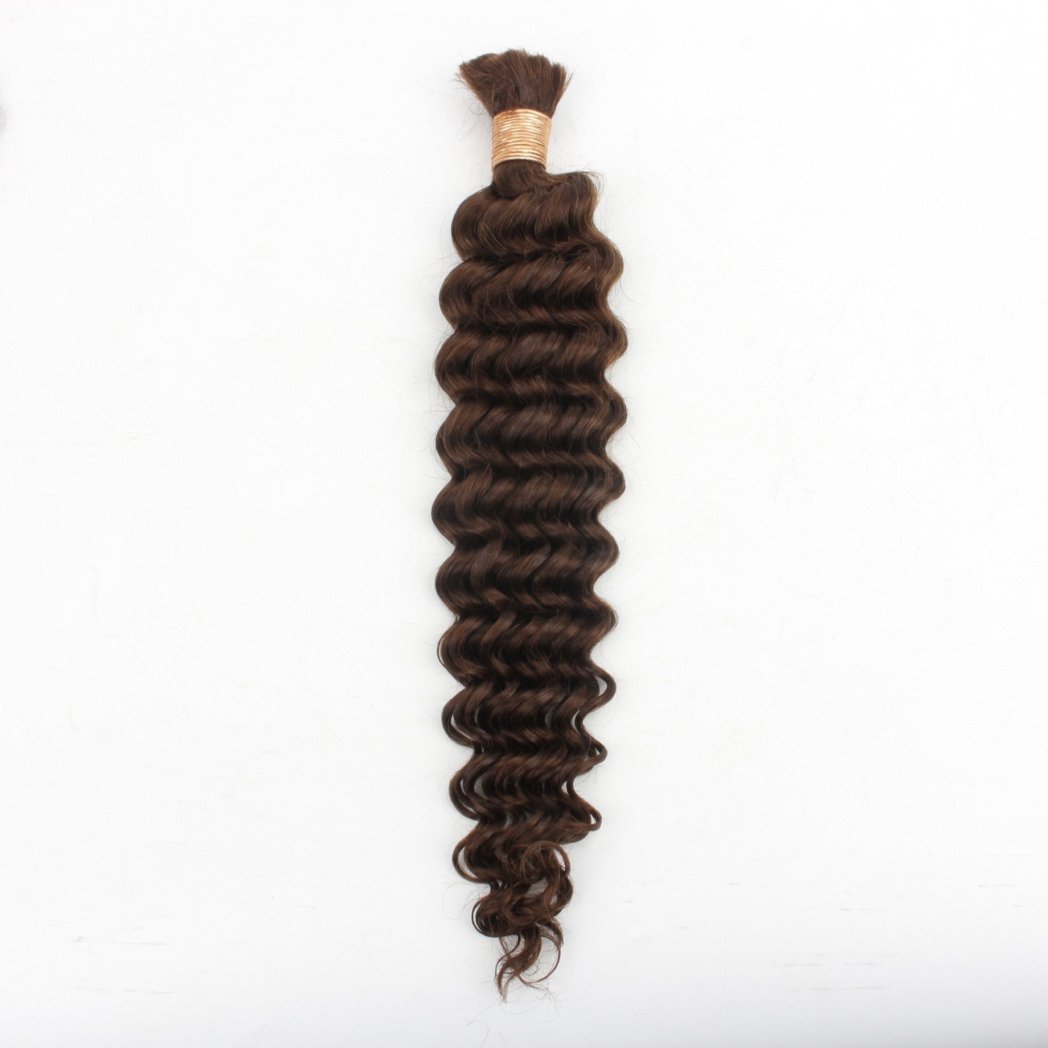 Medium Brown Deep Wave Color 4 Bulk 100% Human Braiding Hair HookedOnBundles Virgin Hair