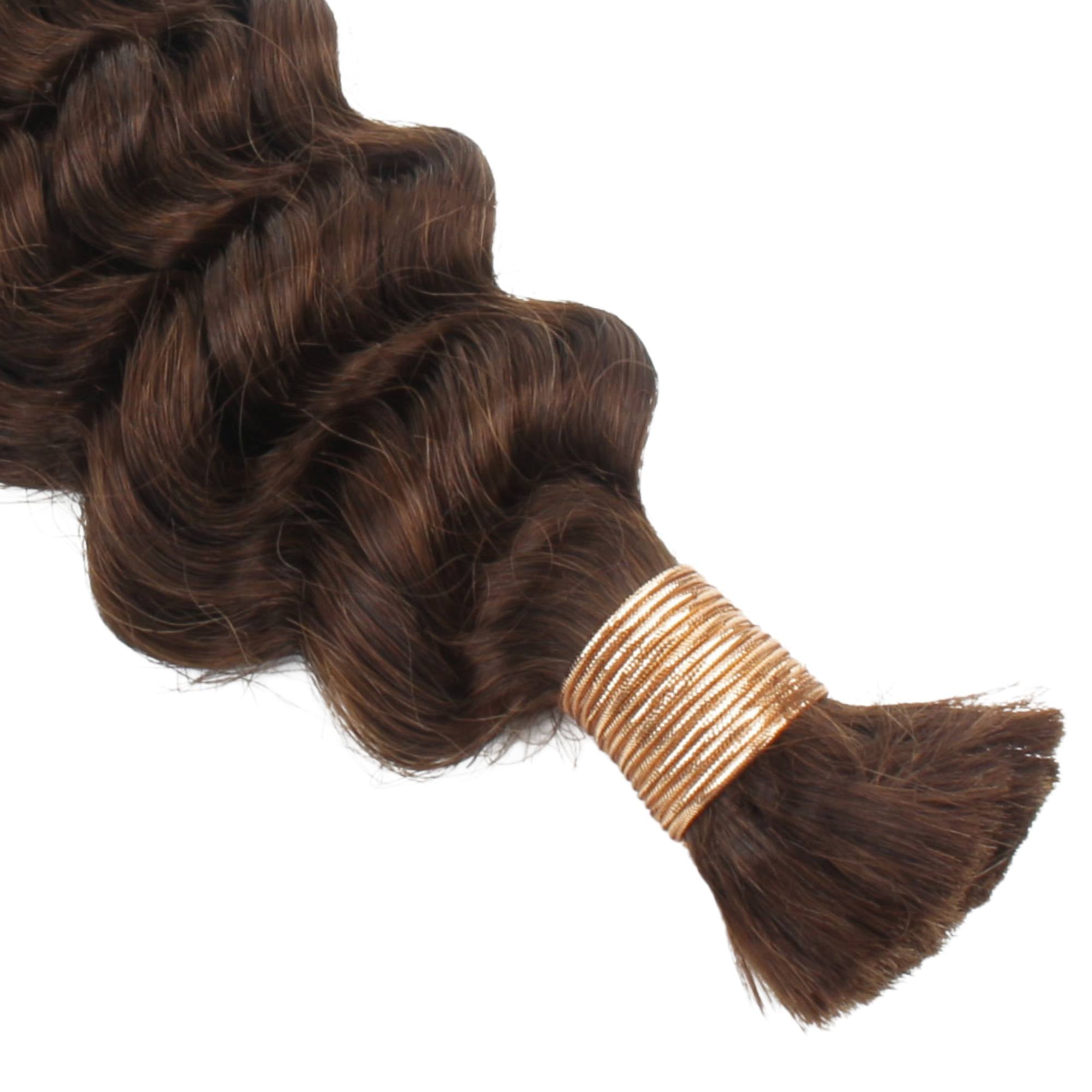 Medium Brown Deep Wave Color 4 Bulk 100% Human Braiding Hair HookedOnBundles Virgin Hair