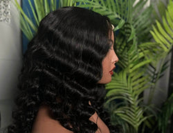 On Trend Glueless Wig Loose Wave with 4x4 Transparent Lace Closure-100% Human Hair - HookedOnBundles Virgin Hair HookedOnBundles Virgin Hair