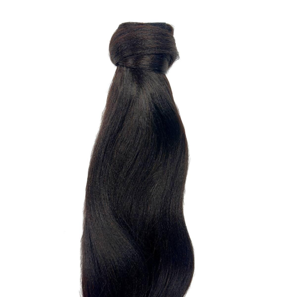 Yaki Straight 100% Human Hair Ponytail Extension - HookedOnBundles Virgin Hair HookedOnBundles Virgin Hair